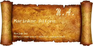 Marinkor Alfonz névjegykártya
